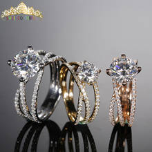 Anillo de oro 2ct D VVS 100% 18K 750Au, anillo de diamante de moissanita con certificado nacional 2024 - compra barato