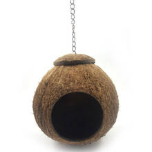 Professional Bird Nest Natural Coconut Shell Bird Nest Parakeet House Hut Parrot Cage Feeder Pet Toy 2024 - buy cheap