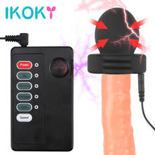 IKOKY-productos de terapia para adultos, masajeador de pene estimulador eléctrico, Juguetes sexuales para hombres, entrenamiento de retraso 2024 - compra barato