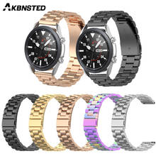 Pulseira de relógio de metal em aço inoxidável akbnsted 20 22mm, para samsung galaxy watch 3 41mm/45mm & huami amazfit gtr/neo/gts/gts 2/stratos 2024 - compre barato