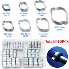 140PCS Hose Clamp Double Ears Clamp 5-18mm Worm Drive Fuel Water Hose Pipe Clamps Clips Hose Fuel Clamps Kit 2024 - buy cheap