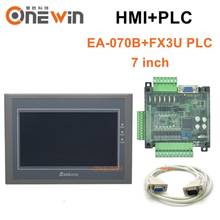 samkoon EA-070B HMI touch screen 7 inch and FX3U series PLC industrial control board with DB9 Communication line 2024 - buy cheap
