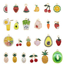 24PCS Alloy Enamel Fruit Drink Charms Mix Foods Style Pendant For Women Earrings Bracelet Jewelry Making Accessory 2024 - buy cheap