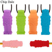 Chip Dale 10pcs Robot Shape Baby Teether Silicone Pencil Topper Teethers Sensory Pendant Necklace Teething Toy Dental Care 2024 - buy cheap