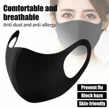 Mascarillas 3PCS Dustproof Mouth Mask Black Cotton Face Mouth Mask Cartoon Face Reusable Fabric Anti Pollution Mask 2024 - купить недорого