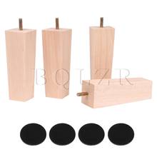 BQLZR-patas de madera de haya para muebles, patas de mesa de 15cm de altura, 4 piezas 2024 - compra barato