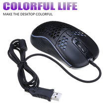 Mouse luminoso de led rgb, mouse usb leve com fio para jogos, 1000-4800dpi, 6 botões para pc e computador 2024 - compre barato