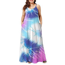 Plus Size Women Dress Fashion Print Sexy Sleeveless Sling Long Summer Dress 2021 Casual Vestidos Beach Maxi Dresses Party S-5XL 2024 - buy cheap