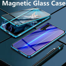 Capa de vidro para telefones huawei com adsorção magnética, vidro duplo, para modelos honor x10, 8x, 20, 9x, 10, pro lite 30s, v30pro, v20, 20 s e i 2024 - compre barato