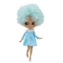 ICY DBS Blyth doll 1/6 bjd tan skin nude joint body Afor hair blue hair glassy face BL6909 2024 - buy cheap