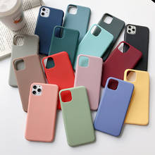 Candy Color Case For iPhone 11 Pro X XR XS Max 5 s se 6 6s 7 8 Plus Fashion Simple Solid Color Soft Silicone For iPhone 11 Cases 2024 - buy cheap