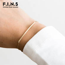 F.I.N.S Korean Style Women Thin Bar Bracelets Minimalist Stainless Steel Bracelets for Women Adjustable Friendship Bracelets 2024 - buy cheap
