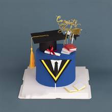 Topo de bolo para festas, decoração de sobremesa em acrílico com gravata para graduação 2024 - compre barato