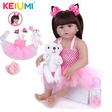 Keiumi-bonecas reborn, bonecas para bebês, 55 cm, corpo em vinil, silicone, diy, aniversário 2024 - compre barato