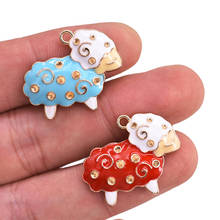 10pcs Animal Sheep Enamel Charms Pendant for  Earring DIY   Fashion Charms for Jewelry Making 2024 - buy cheap