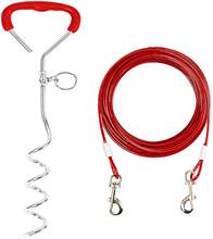 Dog Yard Stake with Tie Out Cable Dog Chain for Camping or Backyard Dog Training Leash Great for Medium Large Dogs Up to 125 lbs 2024 - buy cheap