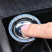 40mm Auto Car Bling Decorative Accessories Automobiles Start Switch Button Decorative Diamond Rhinestone Ring Circle Trim 2024 - buy cheap