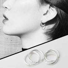 Новинка 2021, минималистичные золотые металлические большие круглые геометрические серьги-кольца для женщин и девушек, бижутерия для свадебной вечеринки 2024 - купить недорого