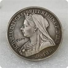 1897 reino unido coroa rainha victoria moeda cópia de prata 2024 - compre barato