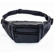 NEW Black PU Leather Fanny Pack  Mens Waist Belt Bag Women Money Purse Hip Pouch Travel Sport Waist Pack /BY 2024 - buy cheap