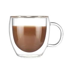 New 150ml  Double Wall Glass Cup With Handle Tea Coffee Beer Milk Mugs Heat Cold Resistant Transparent Drink Mug Drinkware 2024 - buy cheap