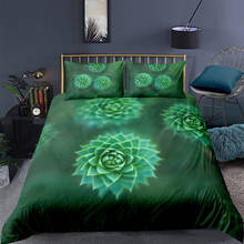 Capas de edredon verde 3d, conjuntos com capa de travesseiro, king queen, super king twin, tamanho único, 180*210cm, cama 2024 - compre barato