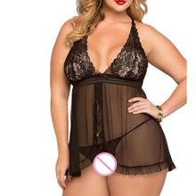 интим Slips Femme Sexy Intimates Plus Size Women Sexy Clothes See Trough Lace Slips Dress Transparent Nightgown Sexy Sleepwear 2024 - buy cheap