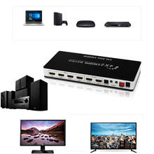 4K 4X2 HDMI матрица с аудио цифровым toslink и L/R стерео HDMI 4 в 2 Выход матричный коммутатор сплиттер с ИК и адаптером питания 2024 - купить недорого