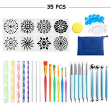 35PCS Mandala Dotting Acrylic Tools Set For Painting Rocks Pottery Portable Multifunction Embossing Dot Kit Polymer Clay Tools 2024 - buy cheap