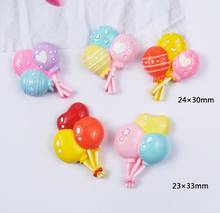 100 unids/lote de globos de dibujos animados Kawaii, accesorios de resina para álbum de recortes, cabujones de resina para niña, adornos para el cabello 2024 - compra barato