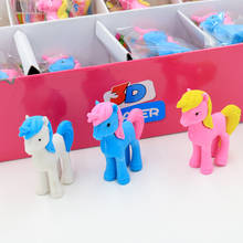 1 Pcs Creative Cartoon Unicorn Pony Cute Animal Eraser Student Stationery Wholesale Mini Erasers Student Gift 2024 - buy cheap