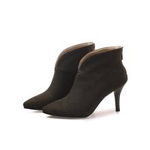 Bota feminina tamanhos grandes 9 10 11-17, calçados de tornozelo para mulheres, sapatos com zíper traseiro de inverno 2024 - compre barato