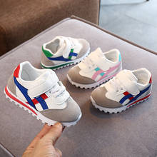 Sapato infantil casual com cadarço, tênis esportivo de lona para bebês corrida 2024 - compre barato