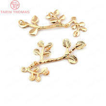(33518)6PCS 31*18MM 24K Gold Color Brass Tree Branch Charms Pendants High Quality Diy Jewelry Findings Accessories wholesale 2024 - buy cheap
