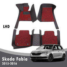 Tapetes para autos, acabamento personalizado, para skoda fabia 2018, 2017, 2016, 2015 2024 - compre barato