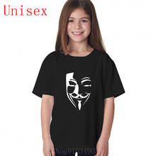 T-Shirt Anonymous white kids 100% Cotton T Shirts O Neck Long Sleeve Personalized Long Sleeves Vintage Tops boy Tees Tshirts 2024 - buy cheap