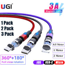 UGI 3 in 1 540° Fast Charging Magnetic Cable For IOS Cable Type C USB C Cable Micro USB Android Cable Mobile Phone Accessorie 2024 - buy cheap