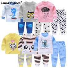 Unisex 6M-4T kids Girl Children's Sets pajamas underwear suits cotton Fall Kids long sleeve shoulder buckle Baby Boys clothes 2024 - buy cheap