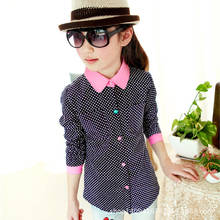 2021 New Arrival Girls Dot Shirts Spring & Autumn Children Long Sleeve Blouse 3-12 Years Brand Kids Clothes Outerwear 2024 - buy cheap