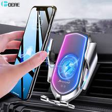 Cargador de coche inalámbrico con sujeción automática, soporte de teléfono de carga rápida Qi para iPhone 12, 11, 8, X, XS, 10W, Samsung S21, S20 2024 - compra barato