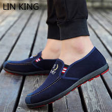 LIN KING New Design Men's Leather Casual Shoes Spring Autumn Man Loafers Soft Sole Moccasins Shoes Slip On Outdoor Flats Shoes 2022 - buy cheap