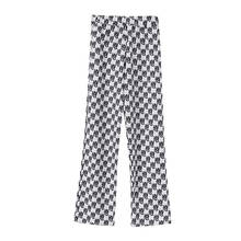 Spring And Autumn New High-waist Black And White Casual Trousers Letters Harajuku Drape Loose Slit Straight Wide-leg Pants 2024 - buy cheap