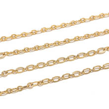Cadena de eslabones de acero inoxidable para fabricación de joyas, 4,5 MM de ancho, color dorado, ovalado, para collar, pulsera, accesorios DIY 2024 - compra barato