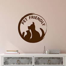 Animais de estimação decalque da parede palavras animais gato cão logotipo café loja de animais decoração interior vinil janela adesivos arte papel parede q985 2024 - compre barato