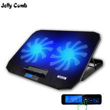 Jelly Comb Gaming Laptop Cooler Adjustable Speed 2 USB Ports and 2 Cooling Fan Laptop Cooling Pad Notebook Stand for 12-17 inch 2024 - buy cheap