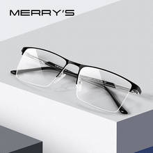 MERRYS DESIGN Alloy Glasses Frame Men Square Myopia Prescription Eyeglasses Male Metal Semi Rimless Optical Frames S2051 2024 - buy cheap