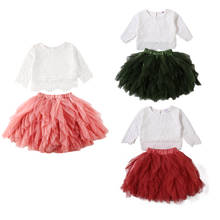 2020 bebê roupas de verão infantil crianças da menina do bebê 1-6t outfits rendas manga curta topos camisa chiffon saias 2 pçs roupas 2024 - compre barato