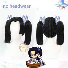 Kanzaki-peruca de cabelo preto sintético, resistente ao calor, para cosplay de demon slayer, kimetsu no yaiba 2024 - compre barato