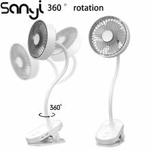SANYI-ventilador USB de luz nocturna para dormitorio, lámpara de escritorio con batería integrada, Flexible, ajustable, práctico ventilador de refrigeración de escritorio 2024 - compra barato