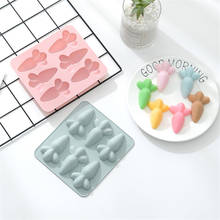 Moldes de silicona en forma de zanahoria y conejo 3D, moldes hechos a mano para pastel de Fondant, herramientas de moldes para Chocolate, bloque de hielo, jabón 2024 - compra barato